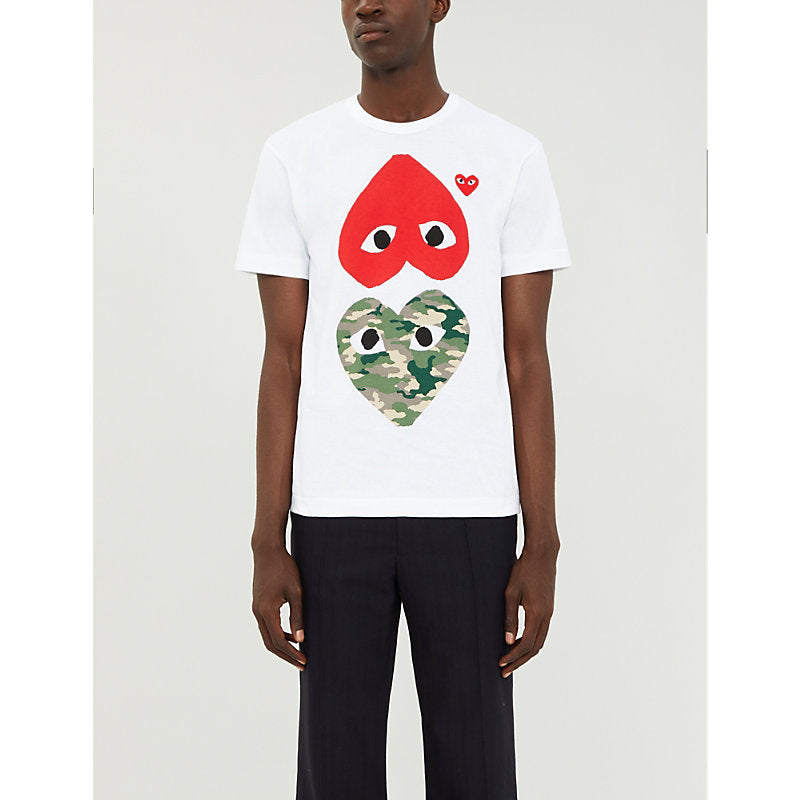 Comme Des Garcons Play Heart-print cotton-jersey T-shirt