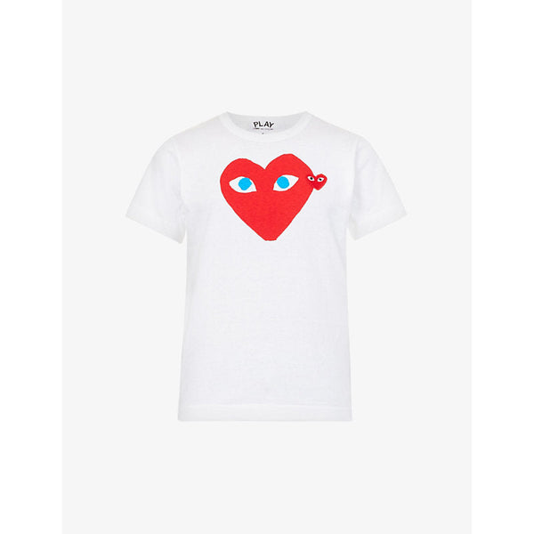 Womens Comme Des Garcons Play Heart-print cotton-jersey T-shirt