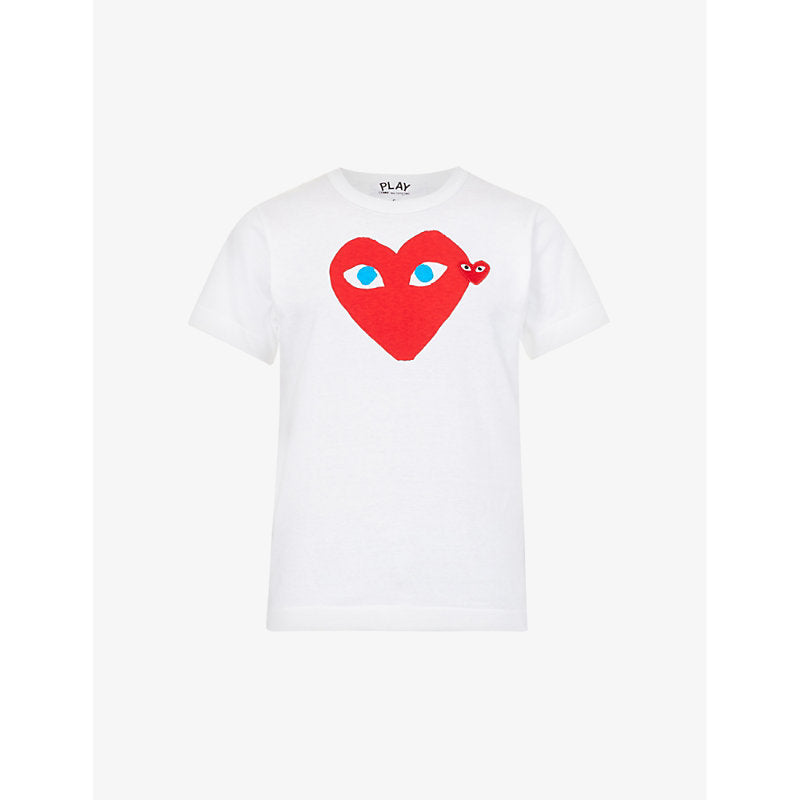 Womens Comme Des Garcons Play Heart-print cotton-jersey T-shirt