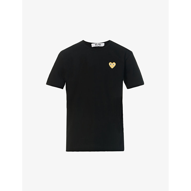 Comme Des Garcons Play Logo-embroidered cotton-jersey T-shirt | LYBSTORE