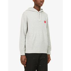 Mens Comme Des Garcons Play Logo-embroidered cotton-jersey hoody