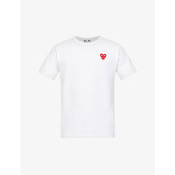 Mens Comme Des Garcons Play Overlap-heart print cotton-jersey T-shirt