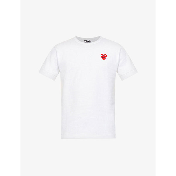 Mens Comme Des Garcons Play Overlap-heart print cotton-jersey T-shirt