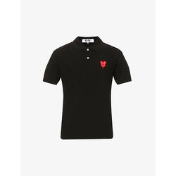 Comme Des Garcons Play Overlap heart-print cotton polo shirt