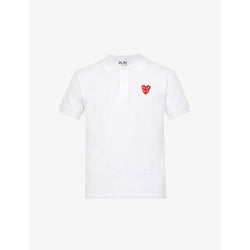 Mens Comme Des Garcons Play Overlap heart-print cotton polo shirt