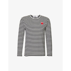 Mens Comme Des Garcons Play Striped cotton jumper