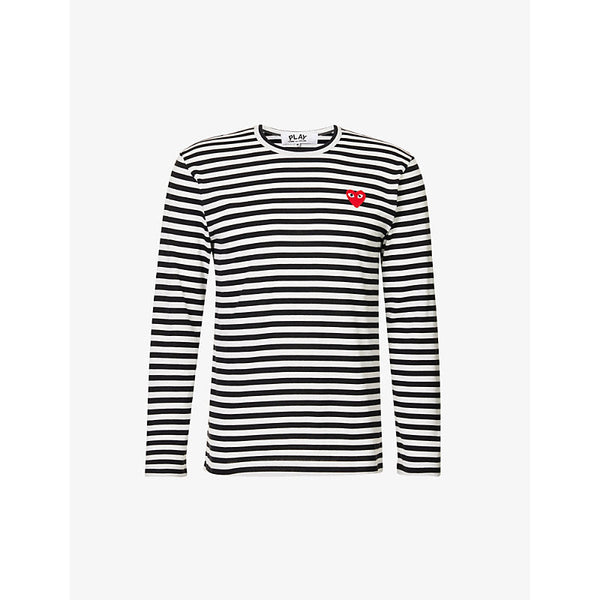 Mens Comme Des Garcons Play Striped cotton jumper