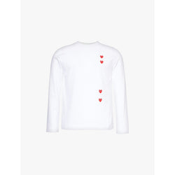 Comme Des Garcons Play Vertical heart-print cotton-jersey T-shirt