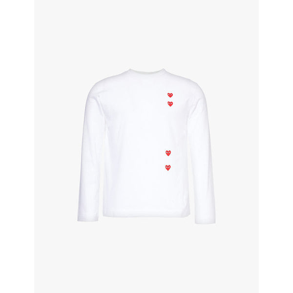 Mens Comme Des Garcons Play Vertical heart-print cotton-jersey T-shirt