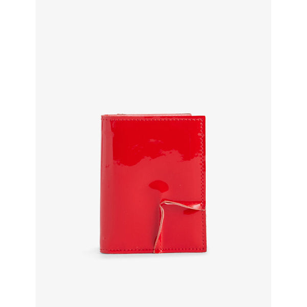 Comme Des Garcons Seam-effect patent-leather wallet | LYBSTORE