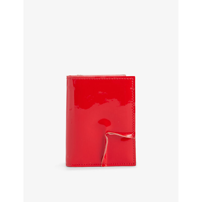 Comme Des Garcons Seam-effect patent-leather wallet