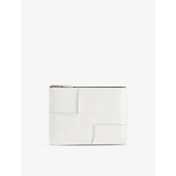 Comme Des Garcons Seam-effect patent-leather zip-top wallet