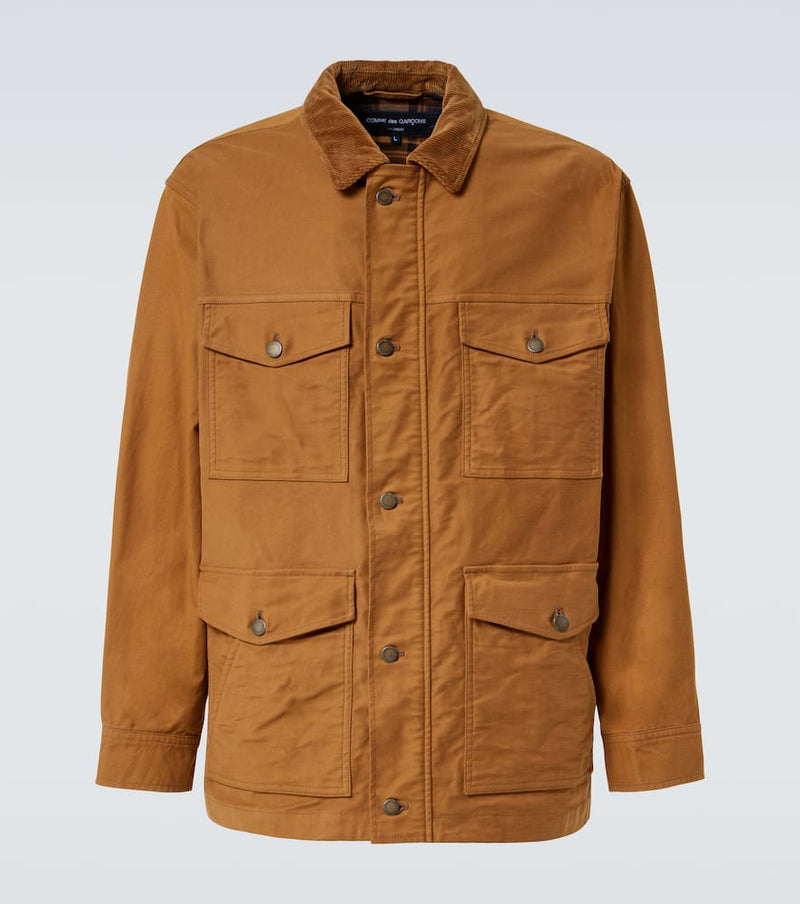 Comme des Garçons Homme Corduroy-trimmed cotton jacket