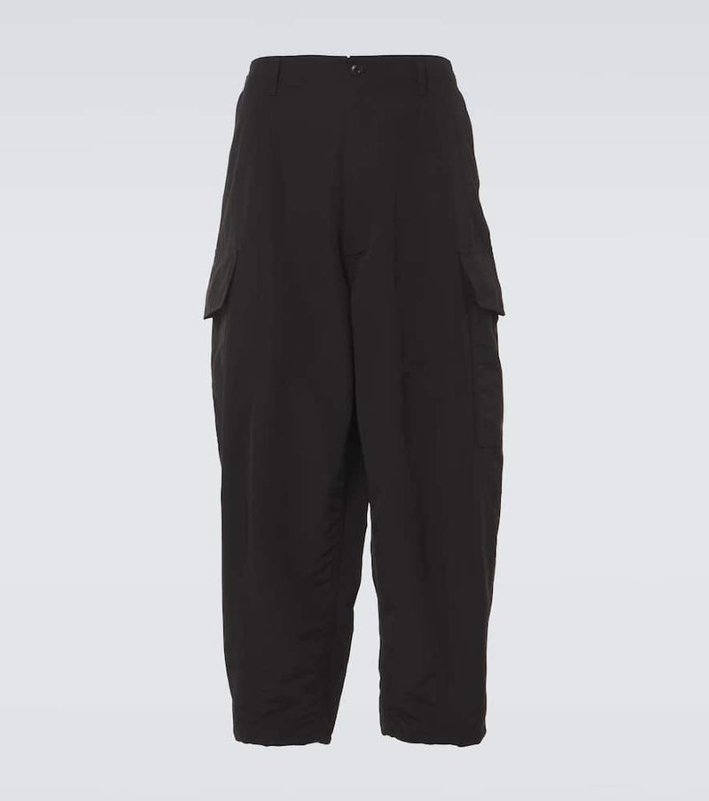 Comme des Garçons Homme Cotton-blend grosgrain barrel-leg pants