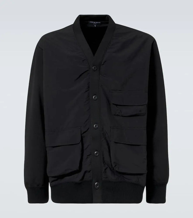 Comme des Garçons Homme Paneled fleece cardigan