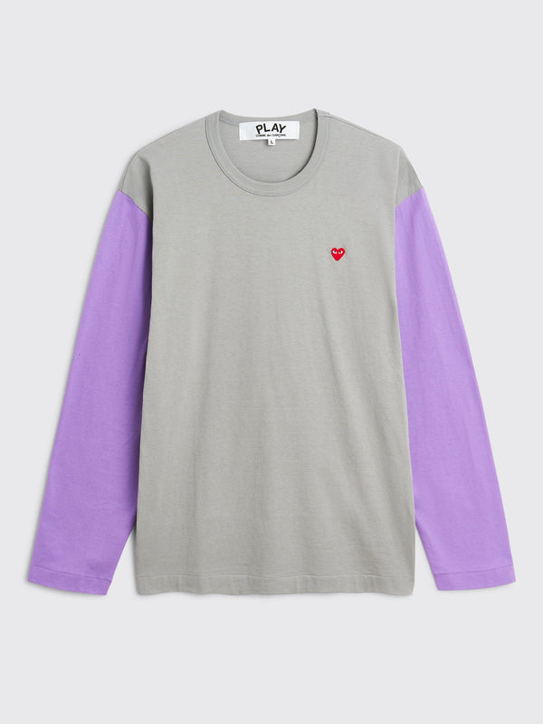 Comme des Garcons Play Mini Heart LS T-shirt Grey / Purple