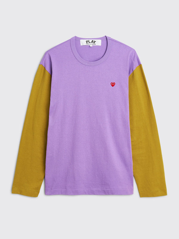 Comme des Garcons Play Mini Heart LS T-shirt Purple / Olive