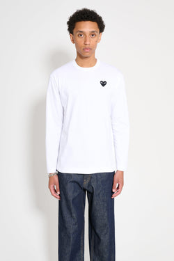 Comme des Garcons Play Small Heart LS T-shirt White