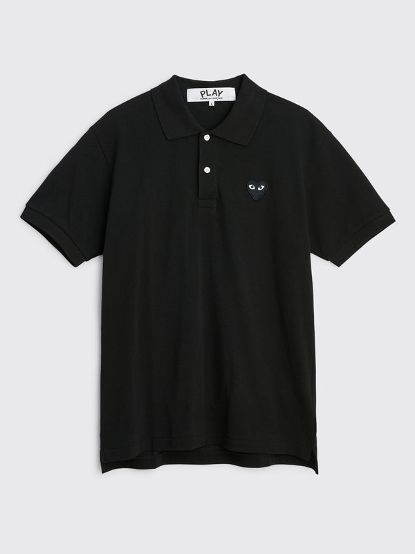 Comme des Garcons Play Small Heart Polo T-shirt Black / Black