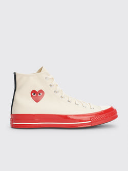 Comme des Garcons Play x Converse Chuck 70 Hi White / Red Sneakers