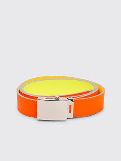 Comme des Garcons Wallet Super Fluo Leather Belt Orange / Yellow