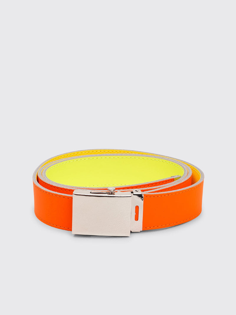 Comme des Garcons Wallet Super Fluo Leather Belt Orange / Yellow