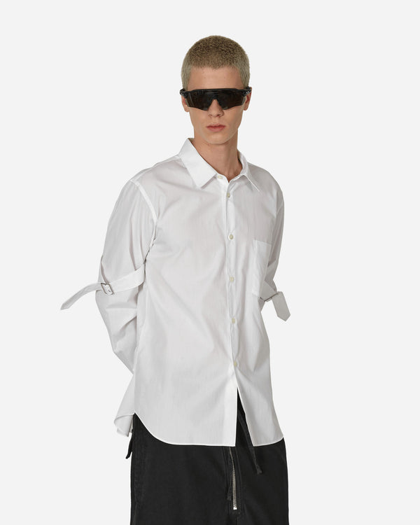 Comme Des Garçons Black Elbow Buckle Detail Longsleeve Shirt White