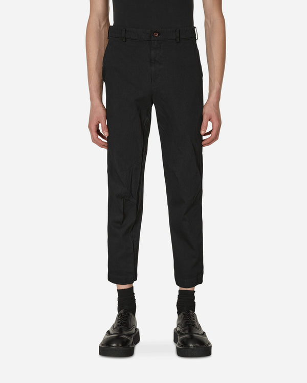 Comme Des Garçons Black Crumpled Polyester Pants Black