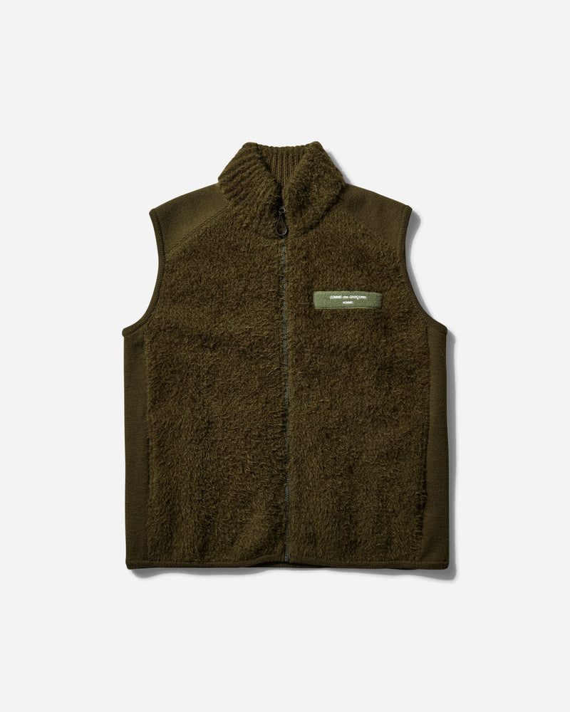 Comme Des Garçons Homme Men s Wool Vest Khaki