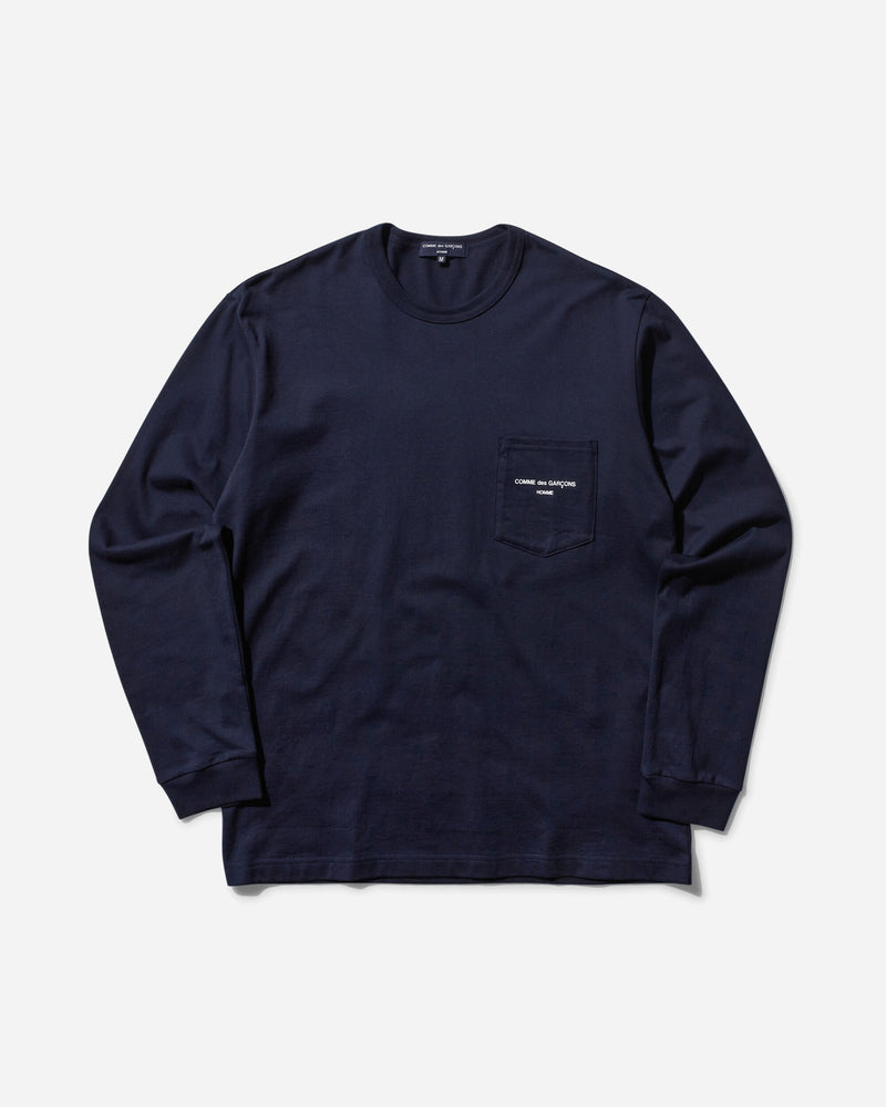 Comme Des Garçons Homme Men s Logo Longsleeve T-Shirt Navy