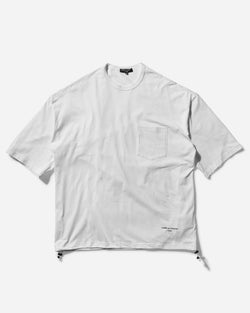 Comme Des Garçons Homme Men s Oversized Drawstring Logo T-Shirt White