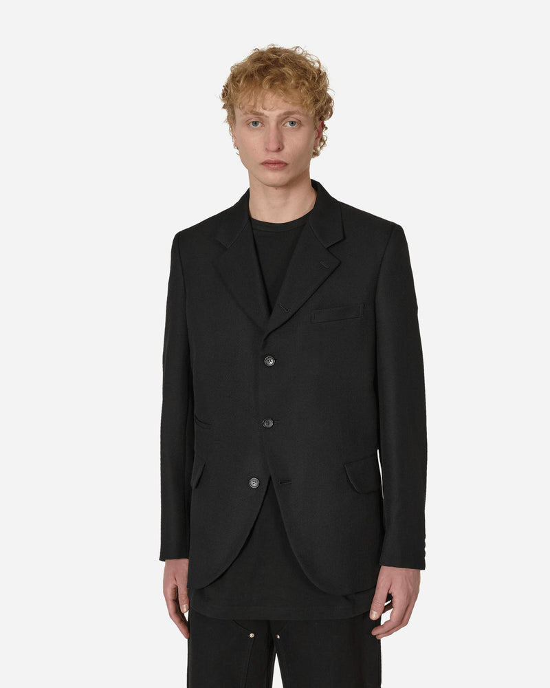 Comme Des Garçons Homme Plus Zipped Wool Blazer Black