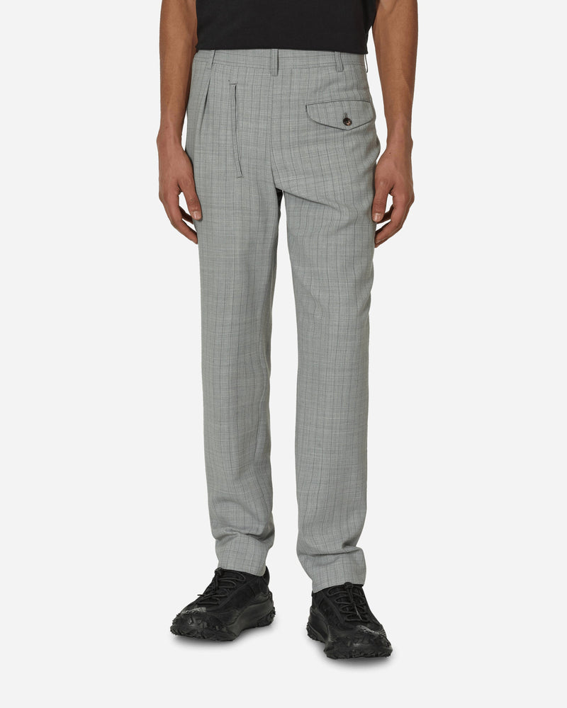 Comme Des Garçons Homme Plus Deconstructed Checked Wool Trousers Grey