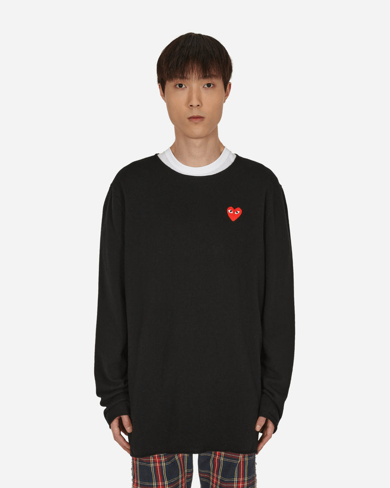 Comme Des Garçons Play Heart Patch Sweater Black