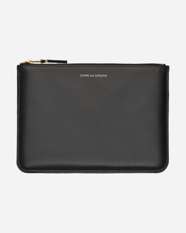 Comme Des Garçons Wallet Classic Print Leather Pouch Black