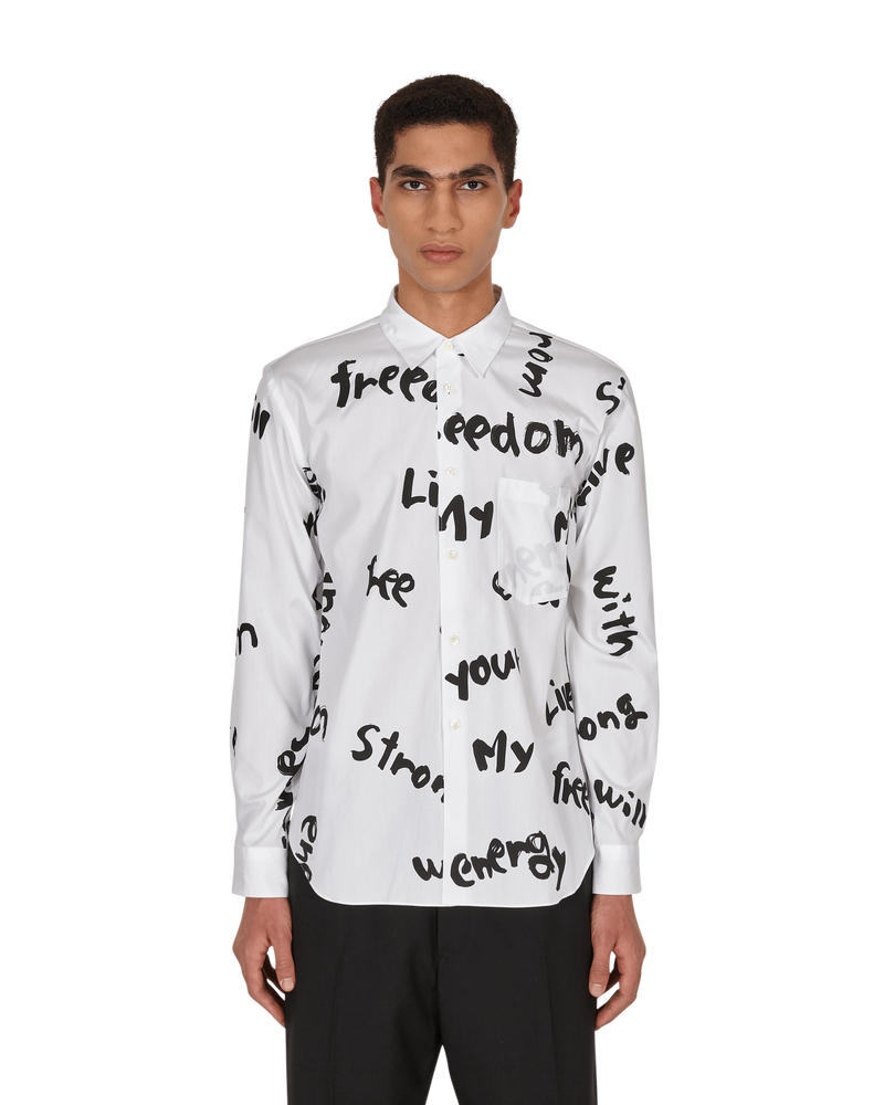 Comme Des Garçons Homme Plus Printed Shirt White