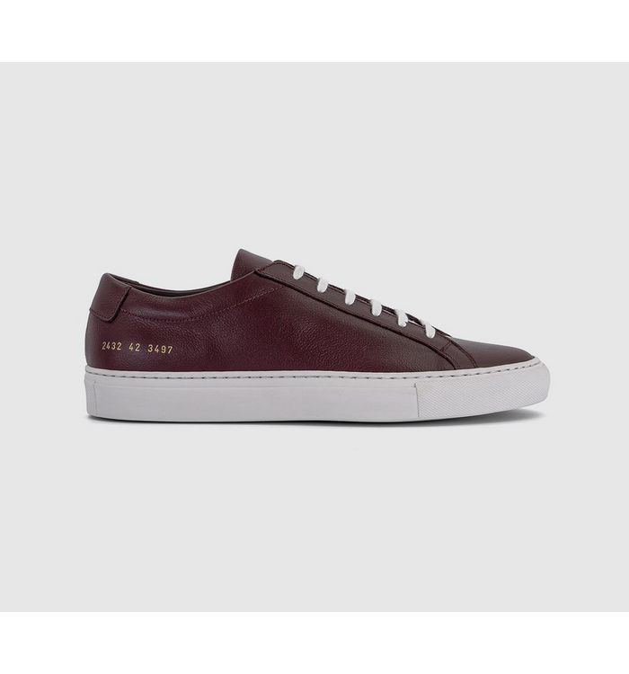 Common Projects Mens Achilles Contrast Bumpy Trainers Burgundy In Red