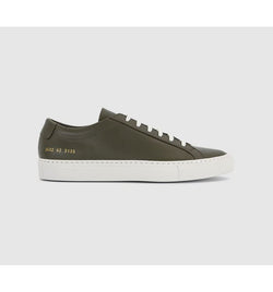 Common Projects Mens Achilles Contrast Bumpy Trainers Moss In Brown