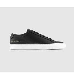 Common Projects Mens Achilles Low Trainers Black White Leather