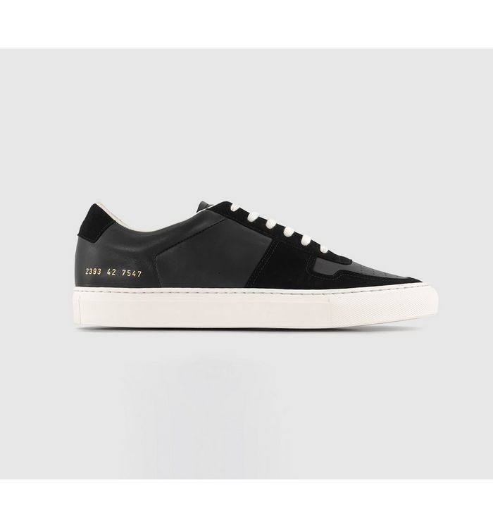 Common Projects Mens Bball Duo Trainers Black Leather