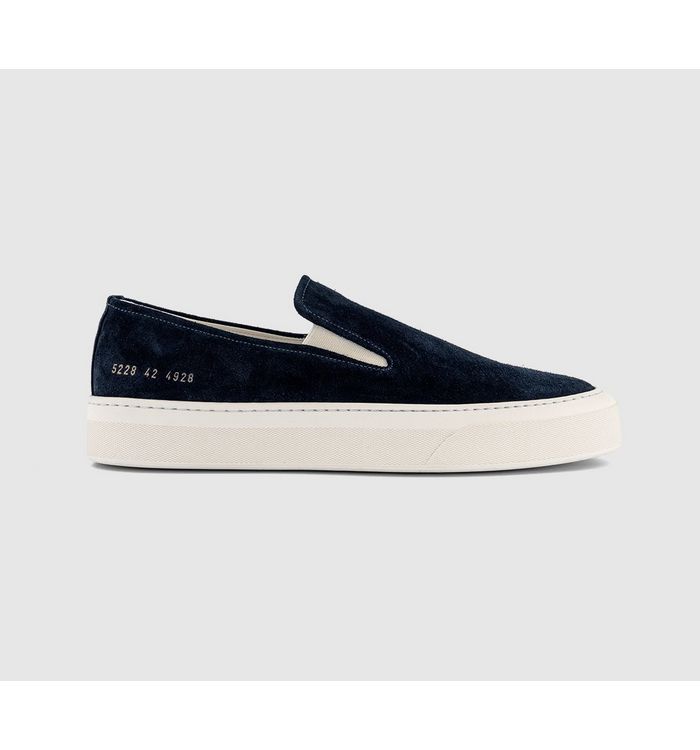 Common Projects Mens Slip On Suede Trainers Navy In Blue