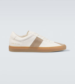 Common Projects Tennis suede-trimmed leather sneakers