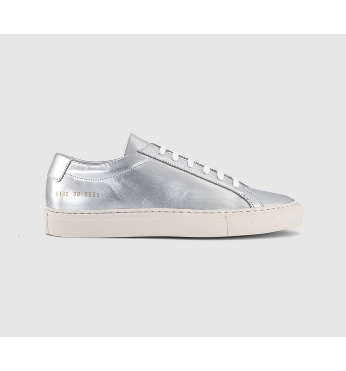 Common Projects Womens Achilles Shiny W Trainers Silver In Multi