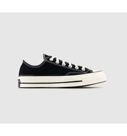 Converse All Star Ox 70s Trainers Black Canvas In Black/white