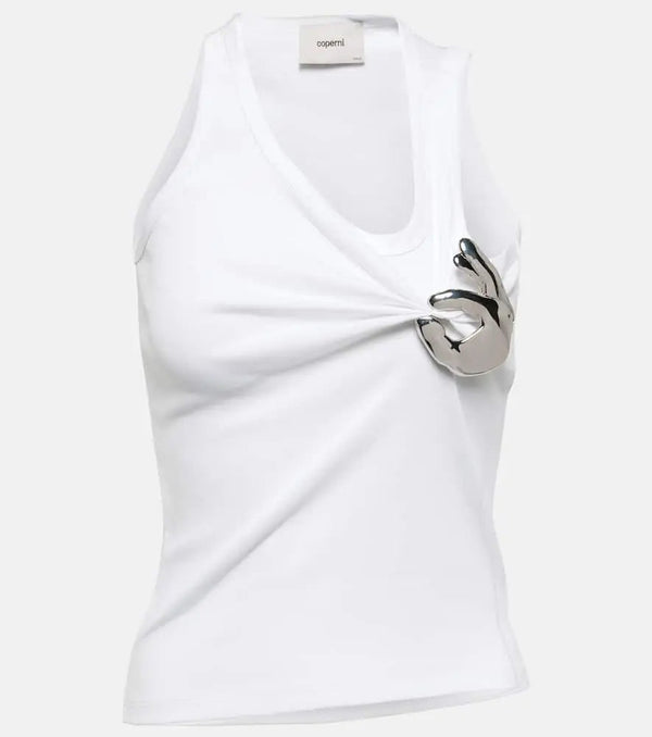 Coperni Emoji embellished cotton tank top | LYBSTORE