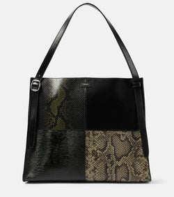 Coperni Patchwork snake-effect leather tote bag