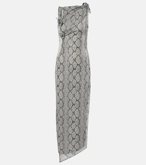 Coperni Snake-effect asymmetric maxi dress