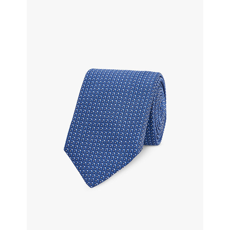 Mens Corneliani Geometric-print pointed-tip silk tie