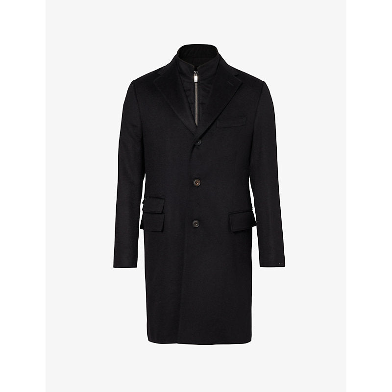 Corneliani Notched-lapel detachable-panel regular-fit cashmere coat