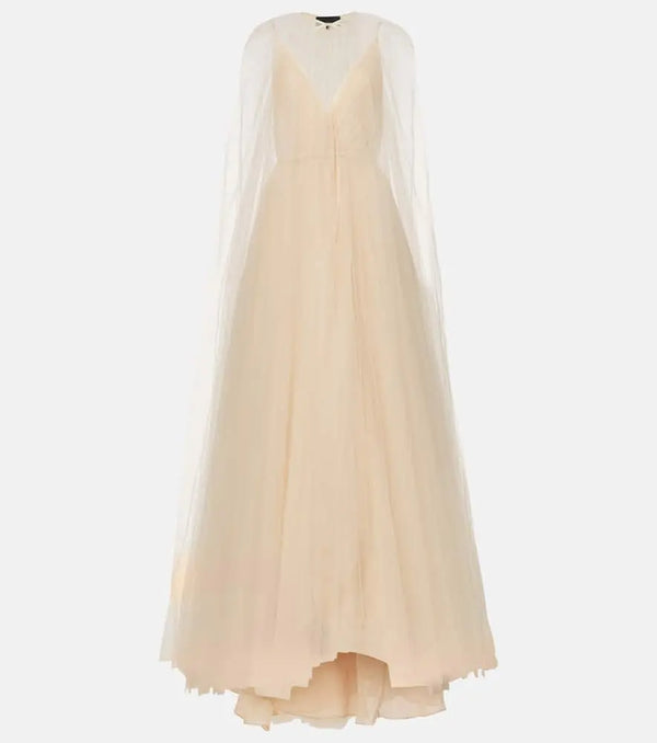 Costarellos Cassandra caped gown